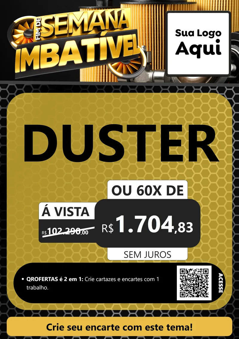 Modelo de Cartaz para Cartaz A4 Vertical com o tema Fim de Semana Imbatível para Concessionaria de Carros