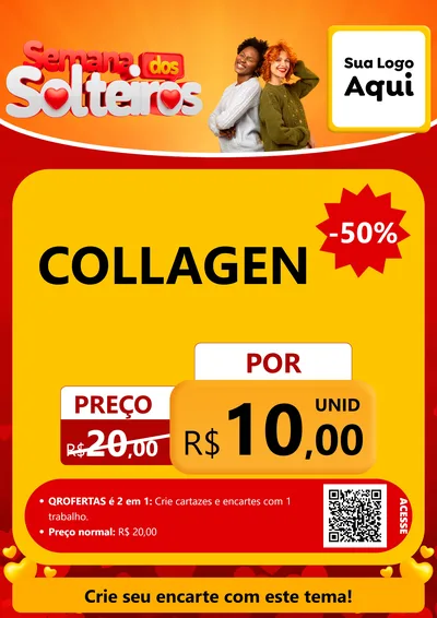 Modelo de Cartaz para Cartaz A4 Vertical com o tema Semana dos Solteiros para Suplementos alimentares