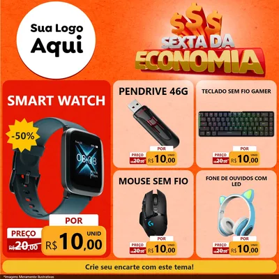Modelo de Rede Social para Feed Facebook com o tema Sexta da Economia para Informática
