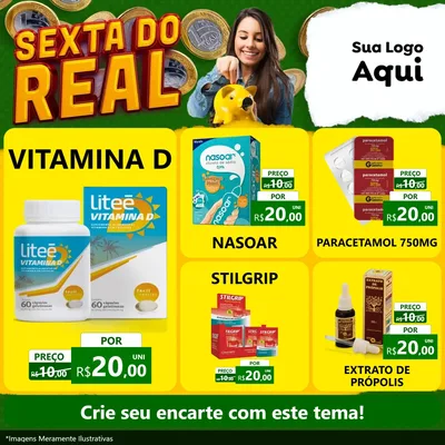 Modelo de Rede Social para Feed Facebook com o tema Sexta do Real para Farmácia