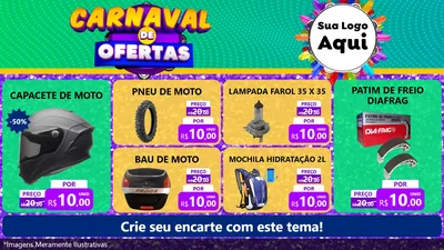 Modelo de TV para TV Horizontal com o tema Carnaval de Ofertas para Moto peças
