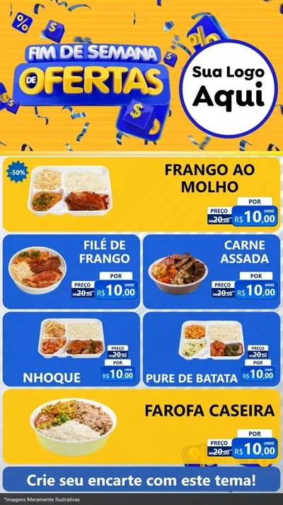 Modelo de TV para TV Vertical com o tema Fim de Semana de Ofertas para Restaurante