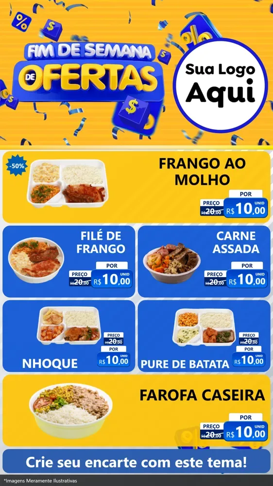Modelo de TV para TV Vertical com o tema Fim de Semana de Ofertas para Restaurante