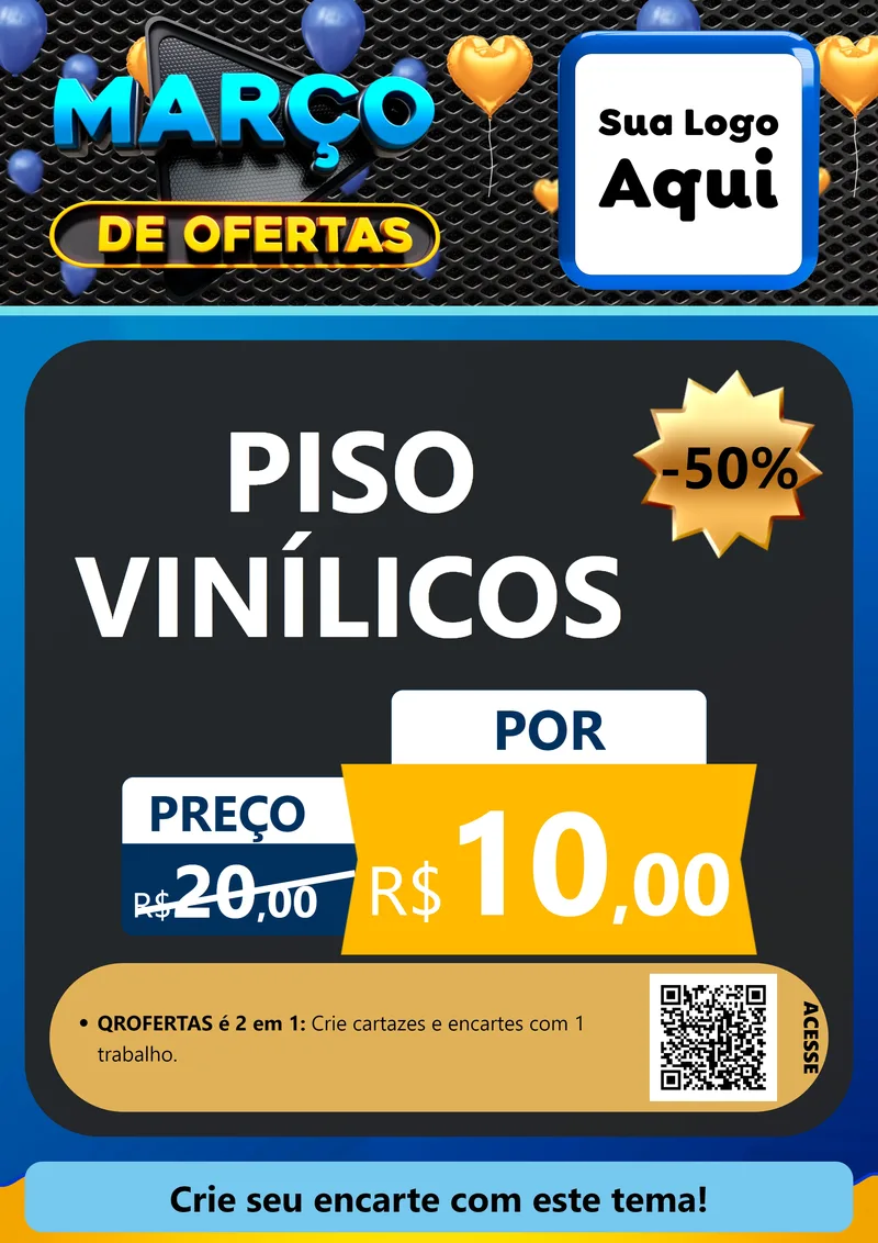Modelo de Cartaz para Cartaz A4 Vertical com o tema Março de Ofertas para Material para Construção