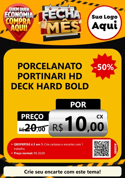 Modelo de Cartaz para Cartaz A4 Vertical com o tema Fecha Mês para Pisos e revestimentos