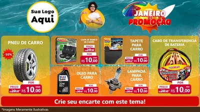 Modelo de TV para TV Horizontal com o tema Janeiro de Promoção para Auto peças
