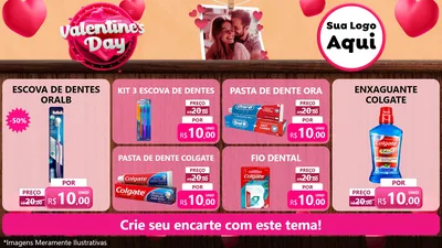 Modelo de TV para TV Horizontal com o tema Valentine's Day para Higiene Pessoal