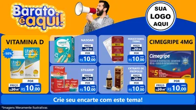 Modelo de TV para TV Horizontal com o tema Barato é aqui para Farmácia