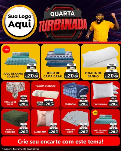 Modelo de Rede Social para Feed Instagram com o tema Quarta Turbinada para Cama, Mesa e Banho
