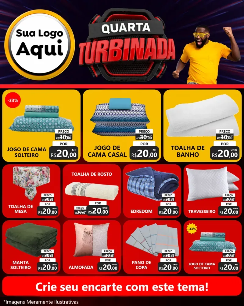 Modelo de Rede Social para Feed Instagram com o tema Quarta Turbinada para Cama, Mesa e Banho