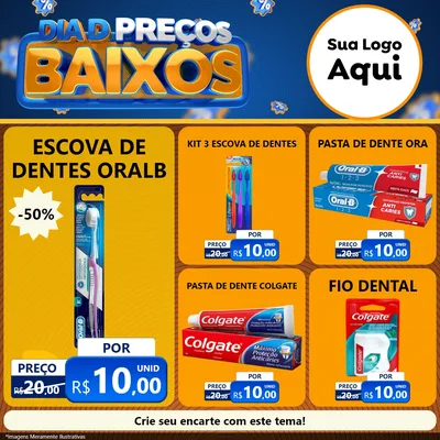 Modelo de Rede Social para Feed Facebook com o tema Dia D Preço Baixo para Higiene Pessoal