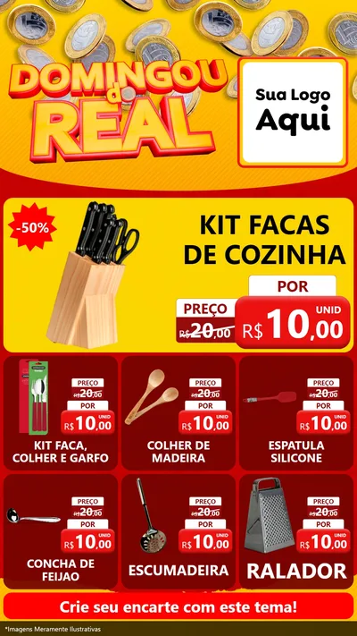 Modelo de Rede Social para Stories com o tema Domingou do Real para Utilidades Domésticas