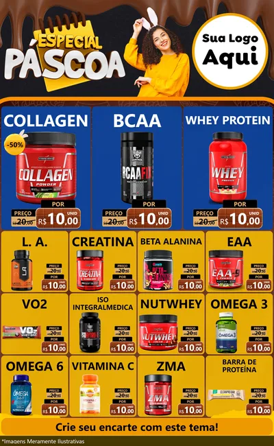 Modelo de Encarte para Encarte Grande com o tema Especial Páscoa para Suplementos alimentares