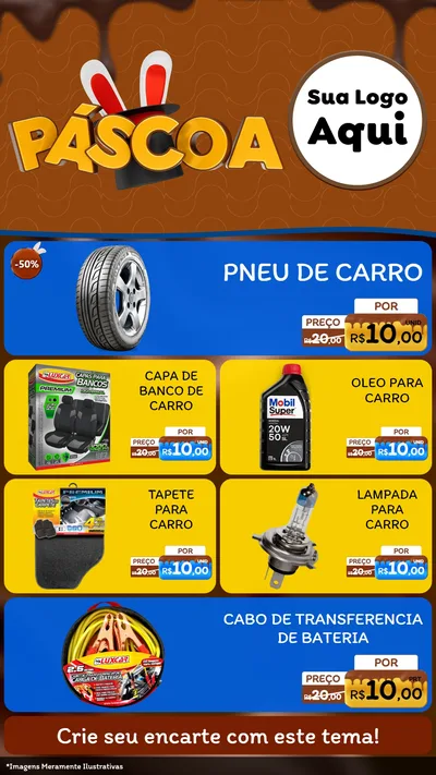 Modelo de TV para TV Vertical com o tema Páscoa para Auto peças