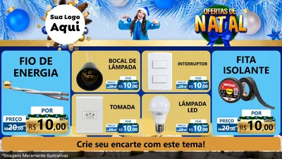 Modelo de TV para TV Horizontal com o tema Ofertas de Natal para Materiais Elétricos