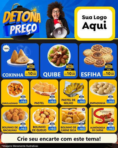 Modelo de Rede Social para Feed Instagram com o tema Detona Preços para Salgadaria
