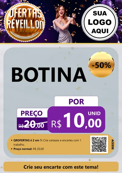 Modelo de Cartaz para Cartaz A4 Vertical com o tema Ofertas de Réveillon para Agropecuária