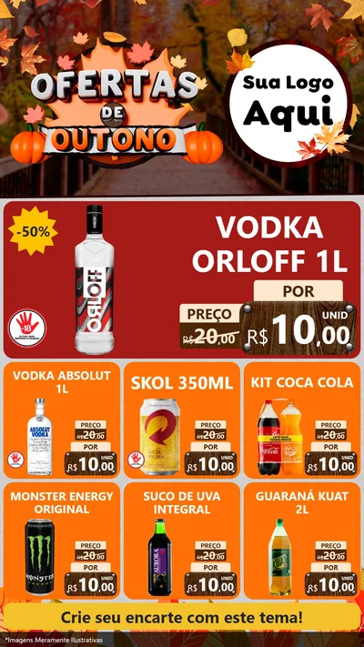 Modelo de Rede Social para Stories com o tema Ofertas de Outono para Distribuidora de bebidas