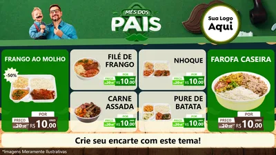 Modelo de TV para TV Horizontal com o tema Mês dos Pais para Restaurante