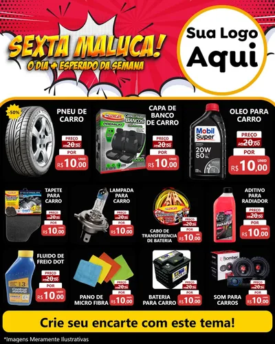 Modelo de Rede Social para Feed Instagram com o tema Sexta Maluca! para Auto peças