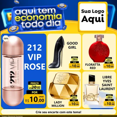 Modelo de Rede Social para Feed Facebook com o tema Aqui Tem Economia Todo Dia para Perfumes