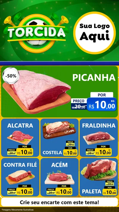 Modelo de Rede Social para Stories com o tema Torcida para Açougue