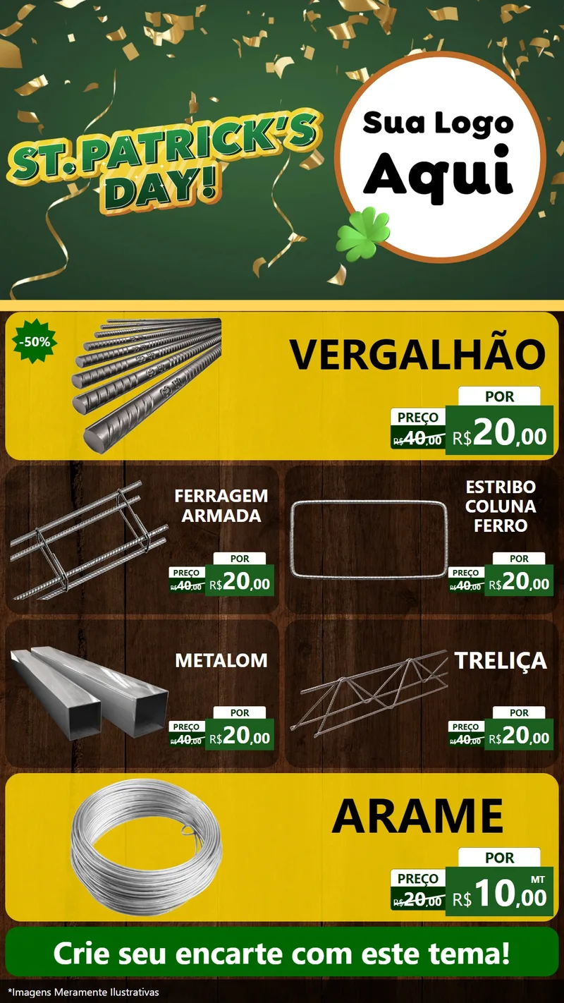 Modelo de TV para TV Vertical com o tema St Patriks Day para Ferragens