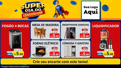 Modelo de TV para TV Horizontal com o tema Super Dia do Consumidor para Móveis e Eletro