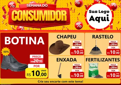 Modelo de Encarte para Encarte A4 Horizontal com o tema Semana do Consumidor para Agropecuária