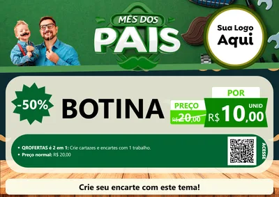 Modelo de Cartaz para Cartaz A4 Horizontal com o tema Mês dos Pais para Agropecuária