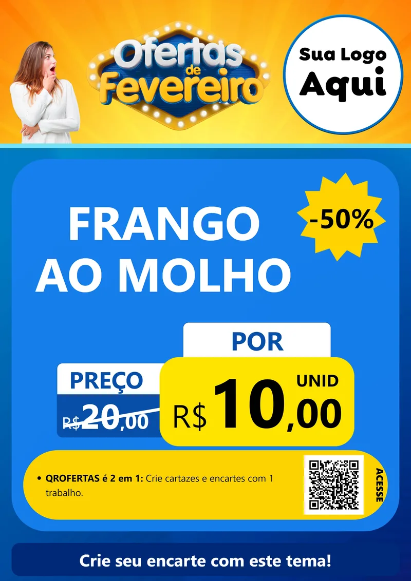 Modelo de Cartaz para Cartaz A4 Vertical com o tema Ofertas de Fevereiro para Restaurante