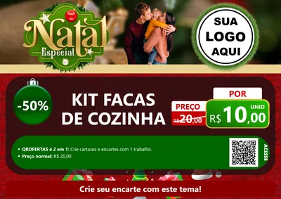 Modelo de Cartaz para Cartaz A4 Horizontal com o tema Natal Especial para Utilidades Domésticas