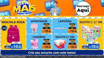 Modelo de TV para TV Horizontal com o tema Leve Mais, Pague Menos para Papelaria