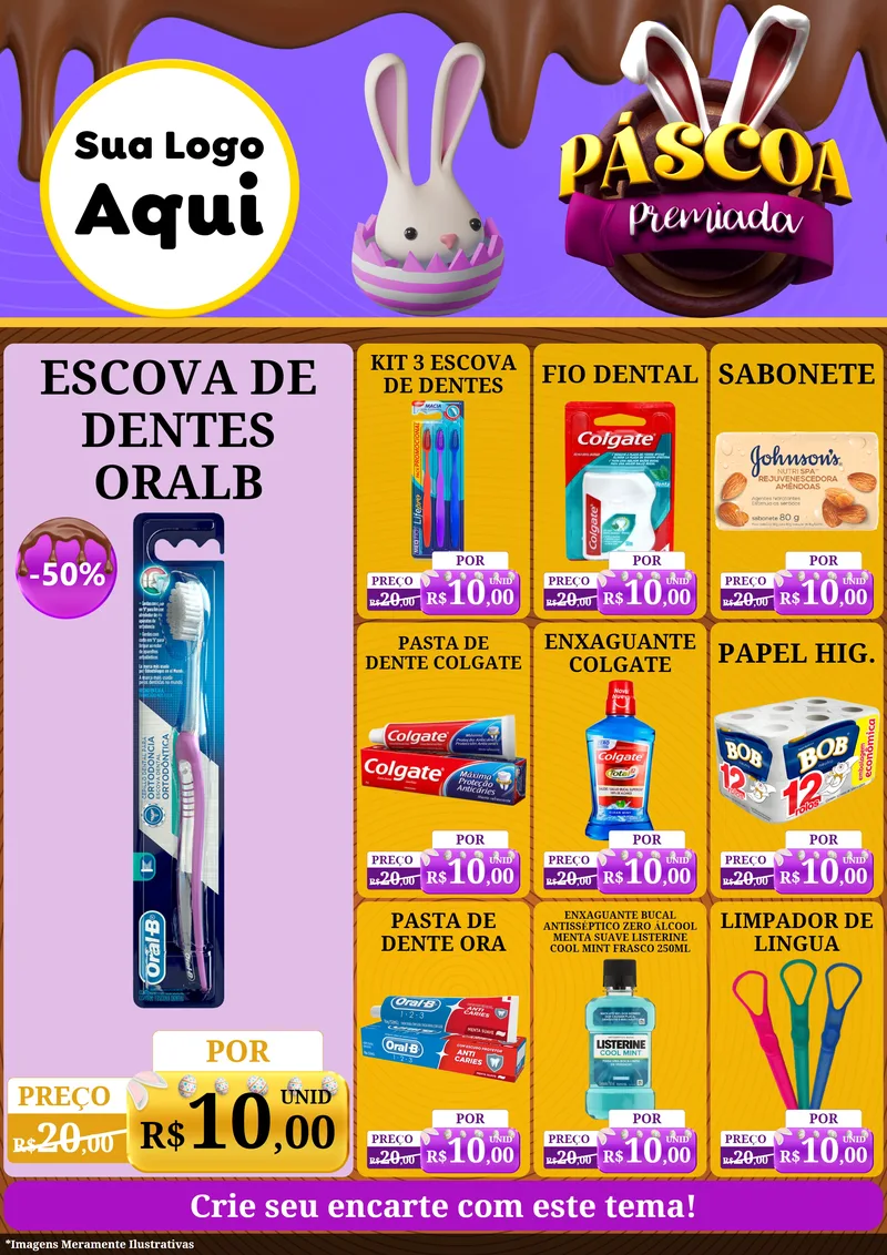Modelo de Encarte para Encarte A4 Vertical com o tema Páscoa Premiada para Higiene Pessoal