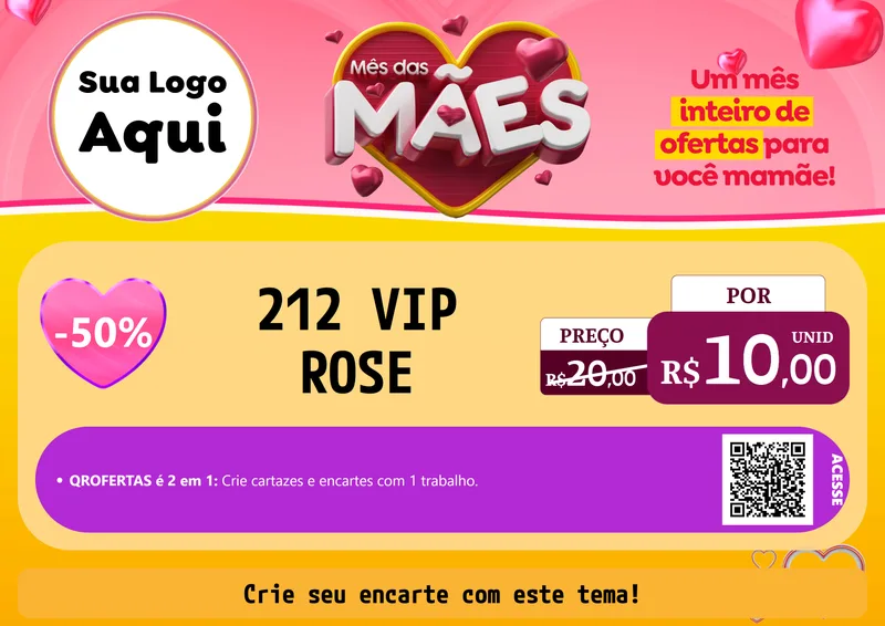 Modelo de Cartaz para Cartaz A4 Horizontal com o tema Mês das Mães para Perfumes