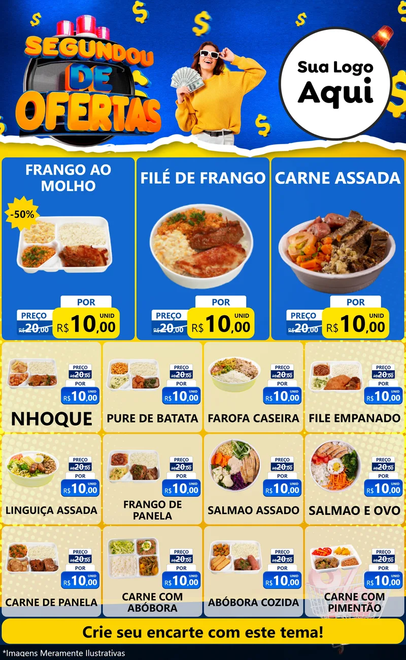 Modelo de Encarte para Encarte Grande com o tema Segundou de Ofertas para Restaurante