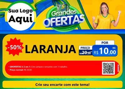 Modelo de Cartaz para Cartaz A4 Horizontal com o tema Grandes Ofertas para Hortifrúti