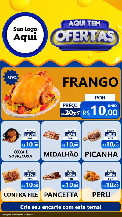 Modelo de Rede Social para Stories com o tema Aqui Tem Ofertas para Assados