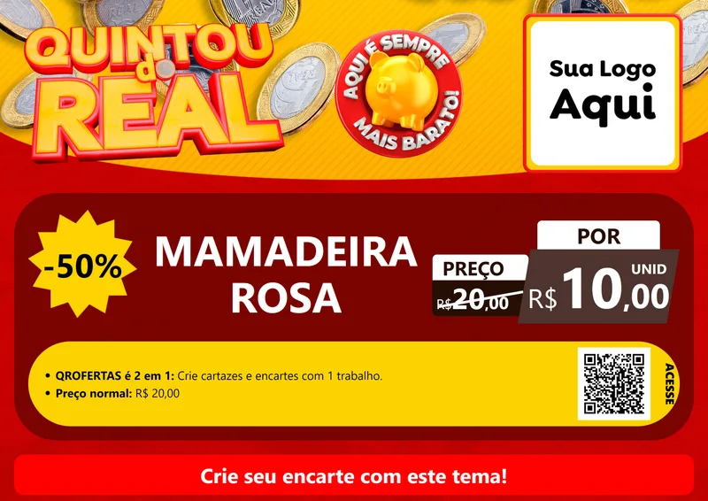 Modelo de Cartaz para Cartaz A4 Horizontal com o tema Quintou do Real para Bebês