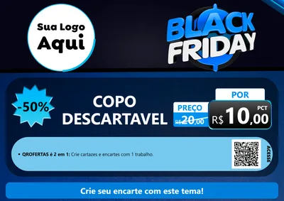 Modelo de Cartaz para Cartaz A4 Horizontal com o tema Black Friday para Embalagens