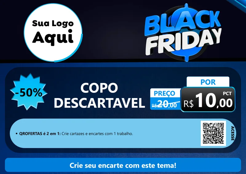 Modelo de Cartaz para Cartaz A4 Horizontal com o tema Black Friday para Embalagens