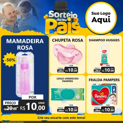 Modelo de Rede Social para Feed Facebook com o tema Sorteio Dia Dos Pais para Bebês
