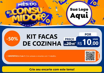 Modelo de Cartaz para Cartaz A4 Horizontal com o tema Mês do Consumidor para Utilidades Domésticas