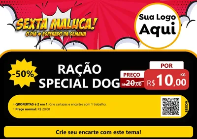 Modelo de Cartaz para Cartaz A4 Horizontal com o tema Sexta Maluca! para Pet Shop