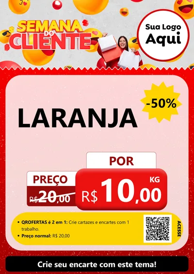 Modelo de Cartaz para Cartaz A4 Vertical com o tema Semana do Cliente para Hortifrúti