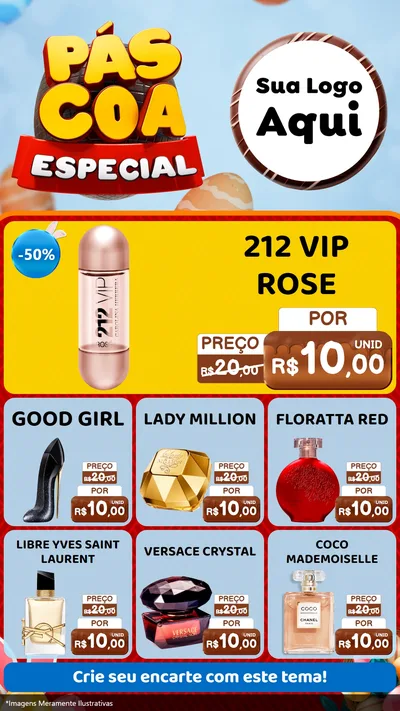 Modelo de Rede Social para Stories com o tema Páscoa Especial para Perfumes