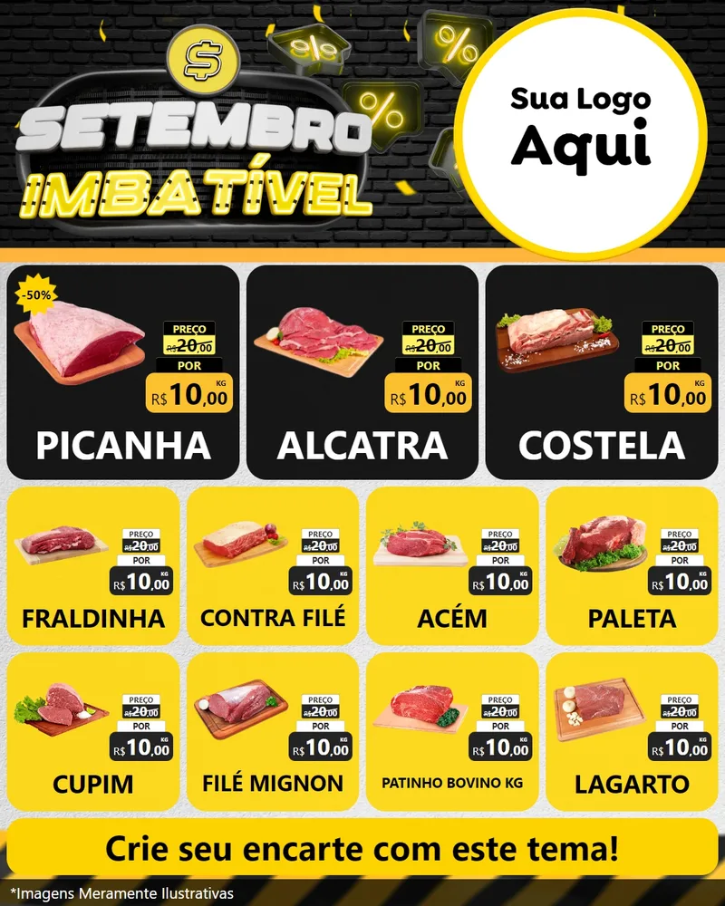 Modelo de Rede Social para Feed Instagram com o tema Setembro Imbatível para Açougue