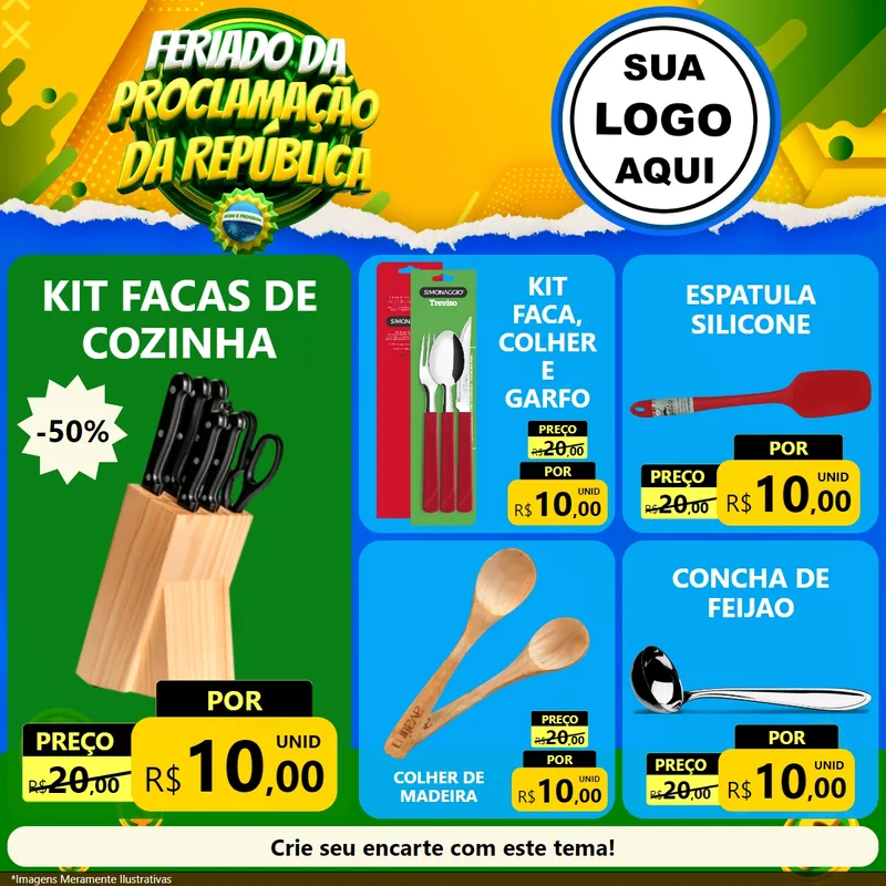 Modelo de Rede Social para Feed Facebook com o tema Feriado da Proclamação da República para Utilidades Domésticas