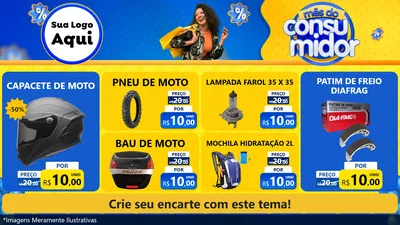 Modelo de TV para TV Horizontal com o tema Mês do Consumidor para Moto peças