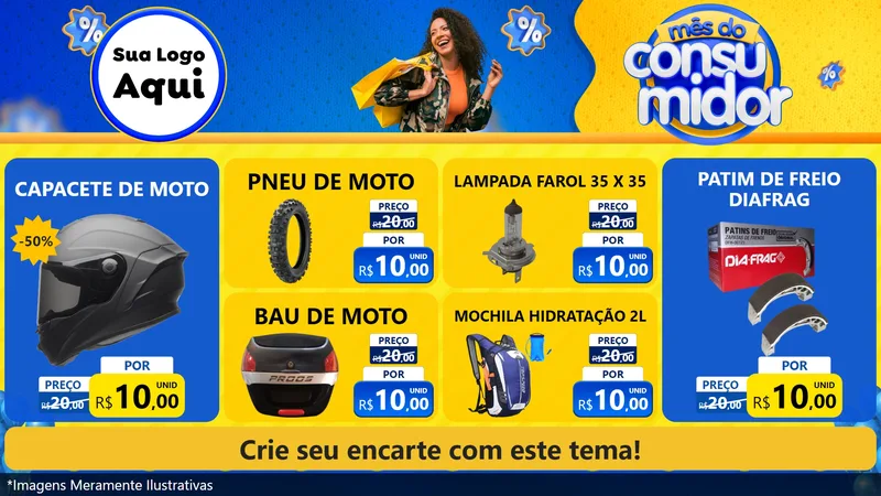 Modelo de TV para TV Horizontal com o tema Mês do Consumidor para Moto peças